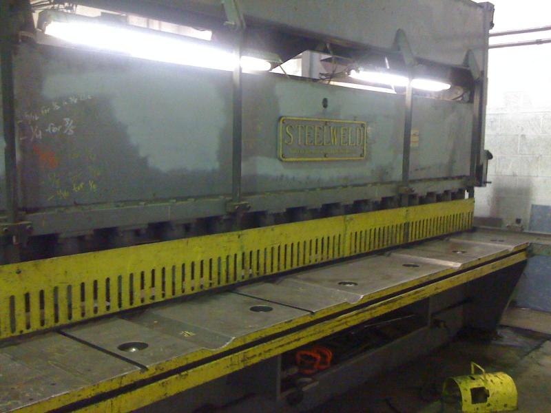 Shearing- _” plate shear x 12’, 3/8” plate shear x 10’